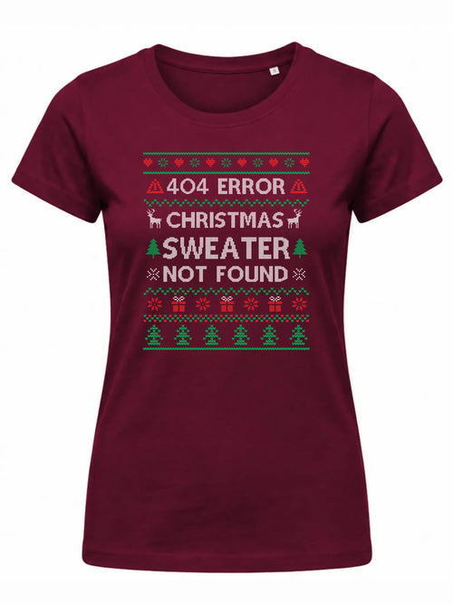 Koszulka damska świąteczna - Error 404 Christmas sweater not found BN107