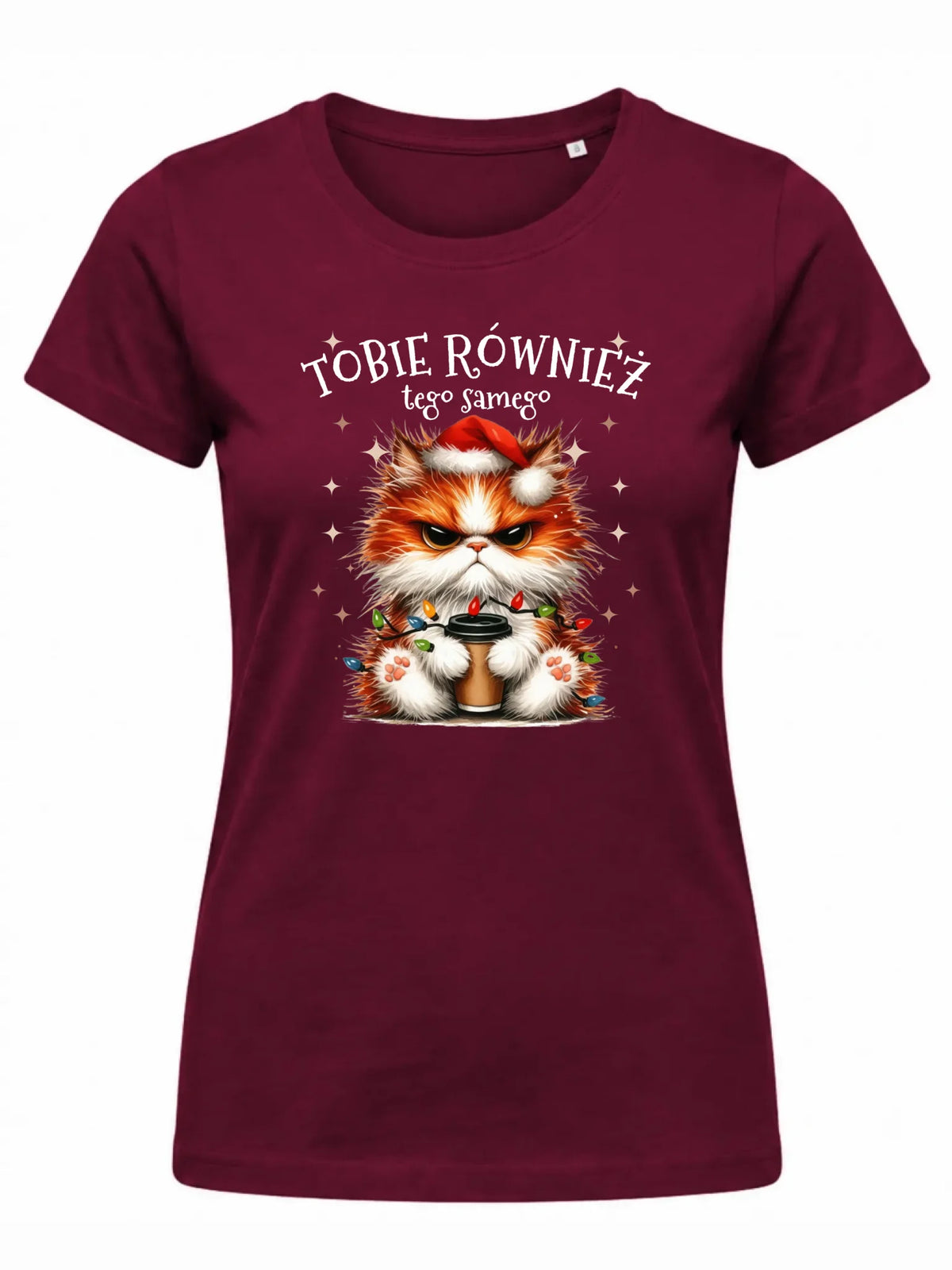 Koszulka damska świąteczna - Grumpy Cat Tobie również tego samego BN32