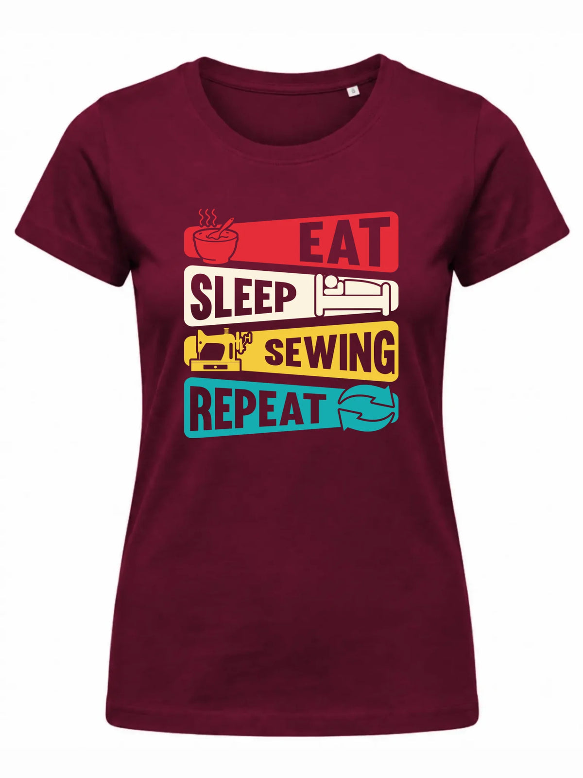 Koszulka damska szyciowa dla krawcowej - Eat sleep sewing repeat HS21