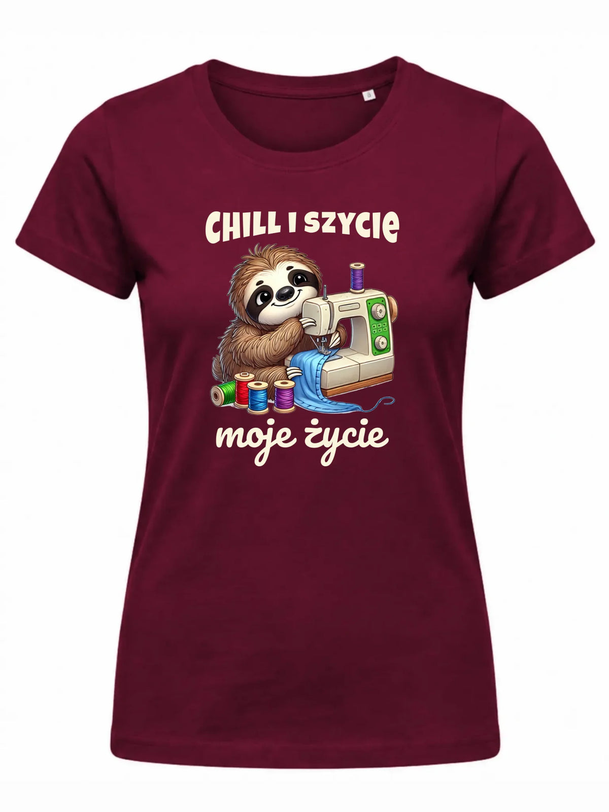 Koszulka damska szyciowa dla krawcowej - Chill i szycie moje życie HS17