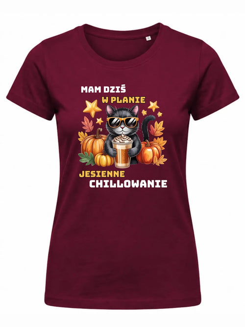 Koszulka damska jesienna - Mam dziś w planie jesienne chillowanie JS34