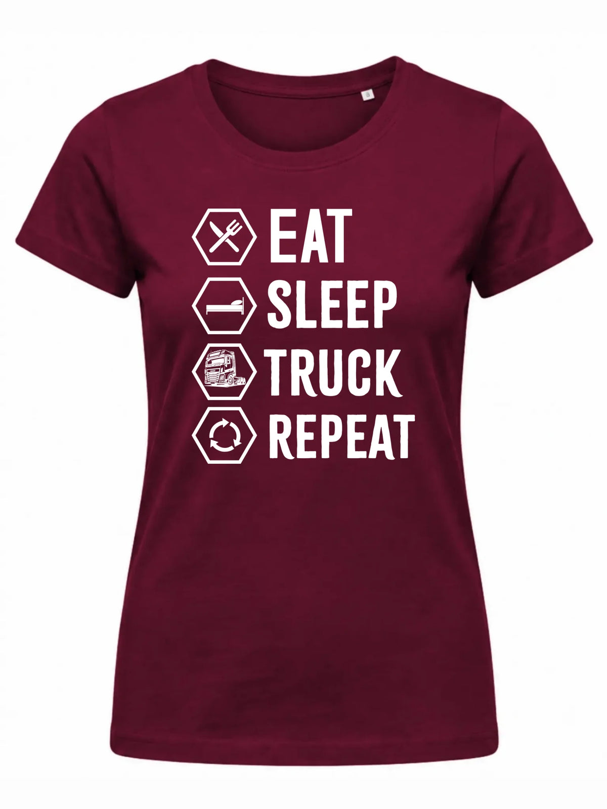 Koszulka damska dla kierowcy ciężarówki - Eat Sleep Truck Repeat ZKT05