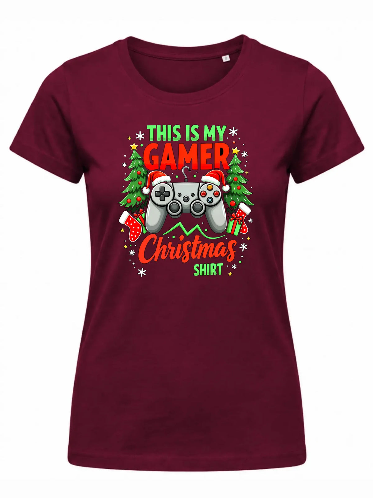 Koszulka damska świąteczna - prezent dla gracza - Gamer Christmas T-shirt BN135