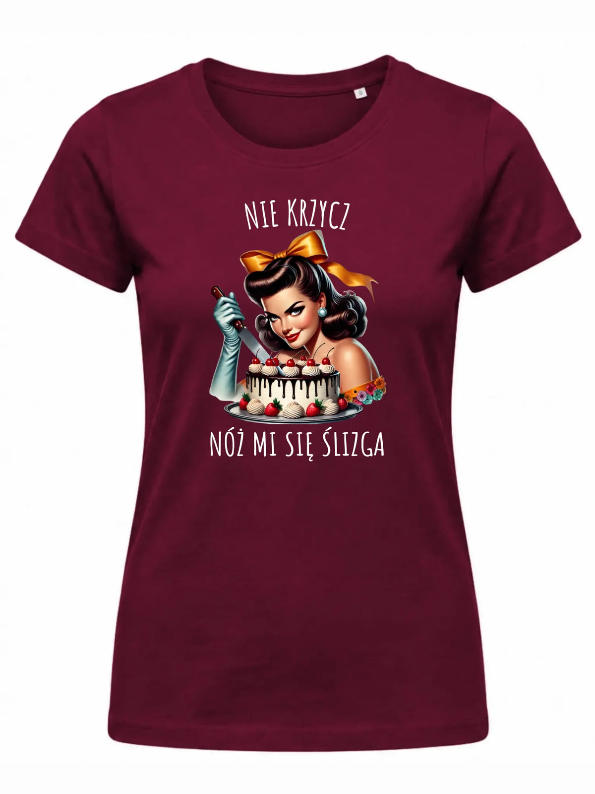 Koszulka damska - Nie krzycz, nóż mi się ślizga - Czarny humor DZ22
