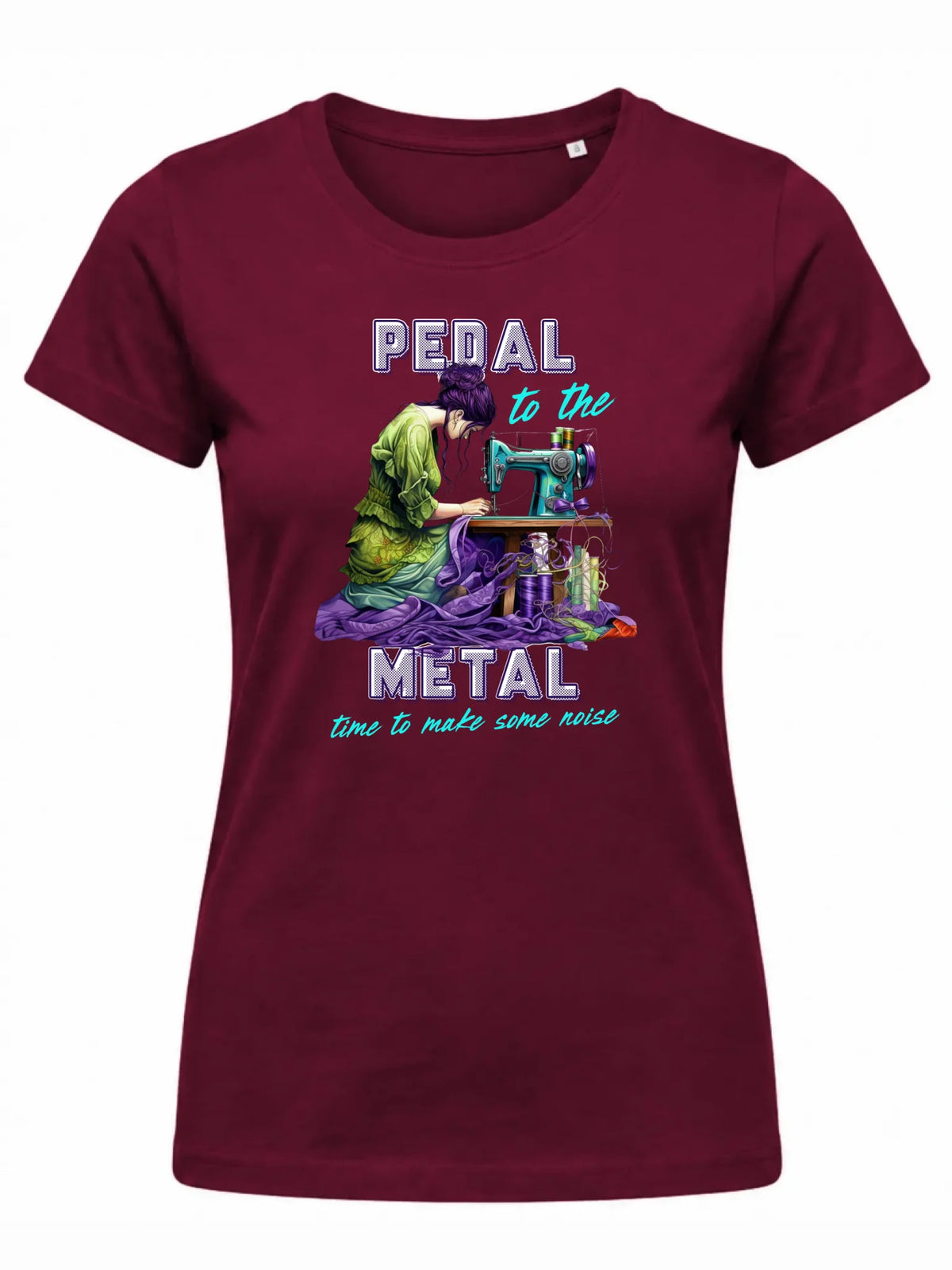 Koszulka damska szyciowa - prezent dla krawcowej - PEDAL METAL HS01