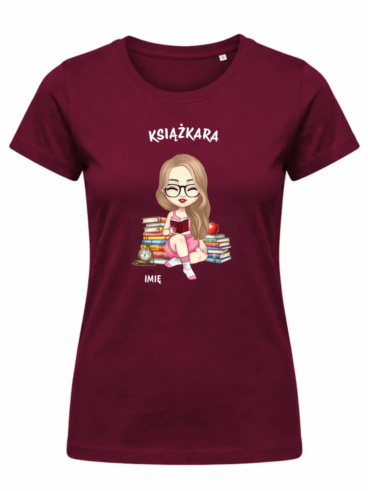Koszulka damska - Książkara - Prezent dla miłośniczki czytania książek - personalizowana DZ04