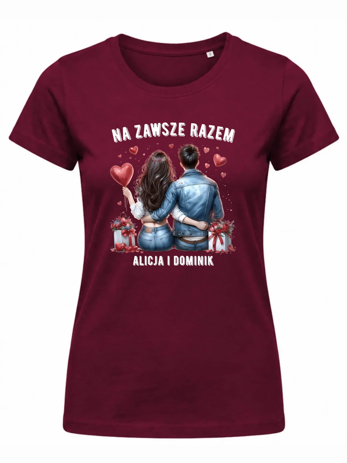 Koszulka damska dla par - Na zawsze razem - personalizowana W07