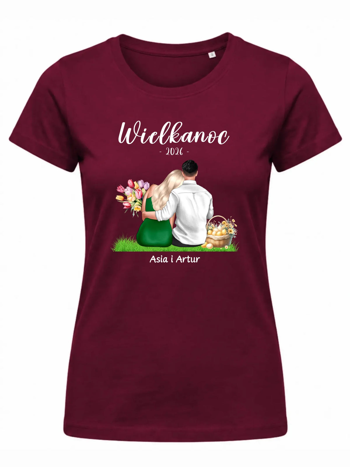 Koszulka damska na Wielkanoc dla par - personalizowana WN36