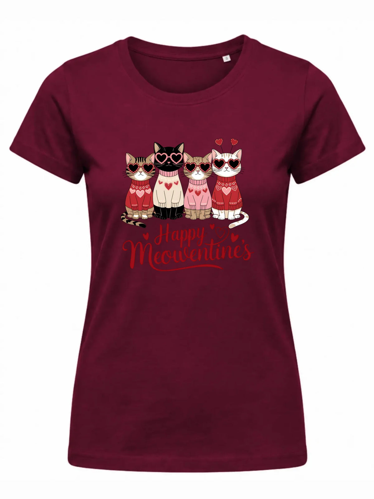 Koszulka damska na Walentynki dla kociary - Happy Meowentine's W25