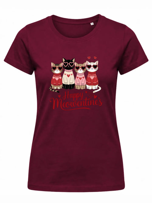 Koszulka damska na Walentynki dla kociary - Happy Meowentine's W25