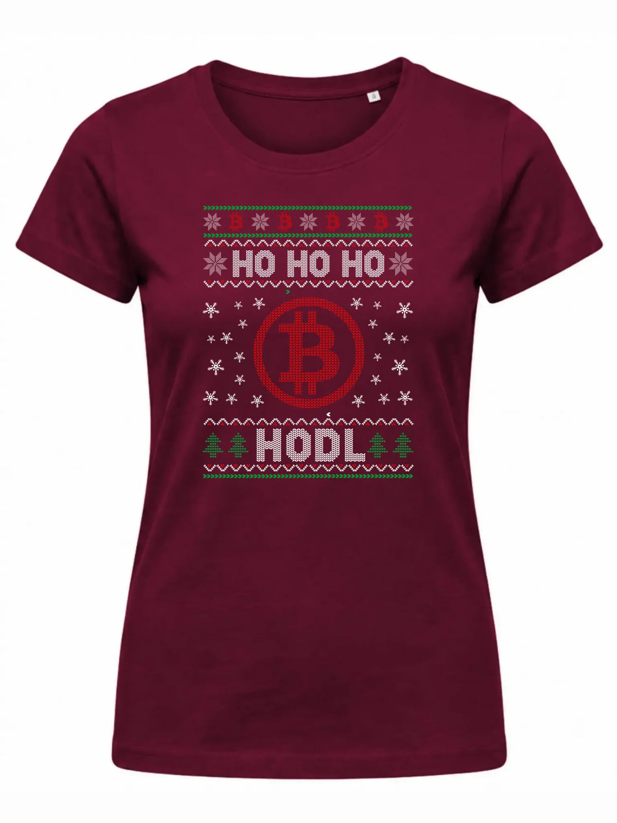 Koszulka damska świąteczna - Bitcoin - Ho Ho hodl BN103