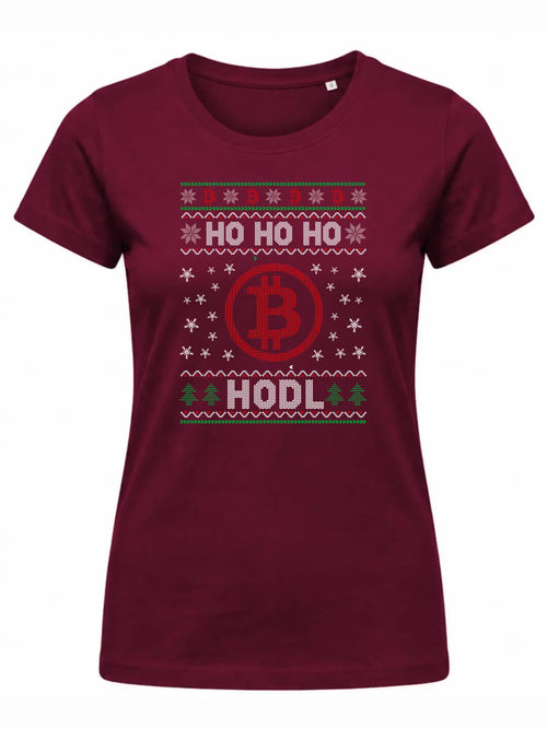 Koszulka damska świąteczna - Bitcoin - Ho Ho hodl BN103