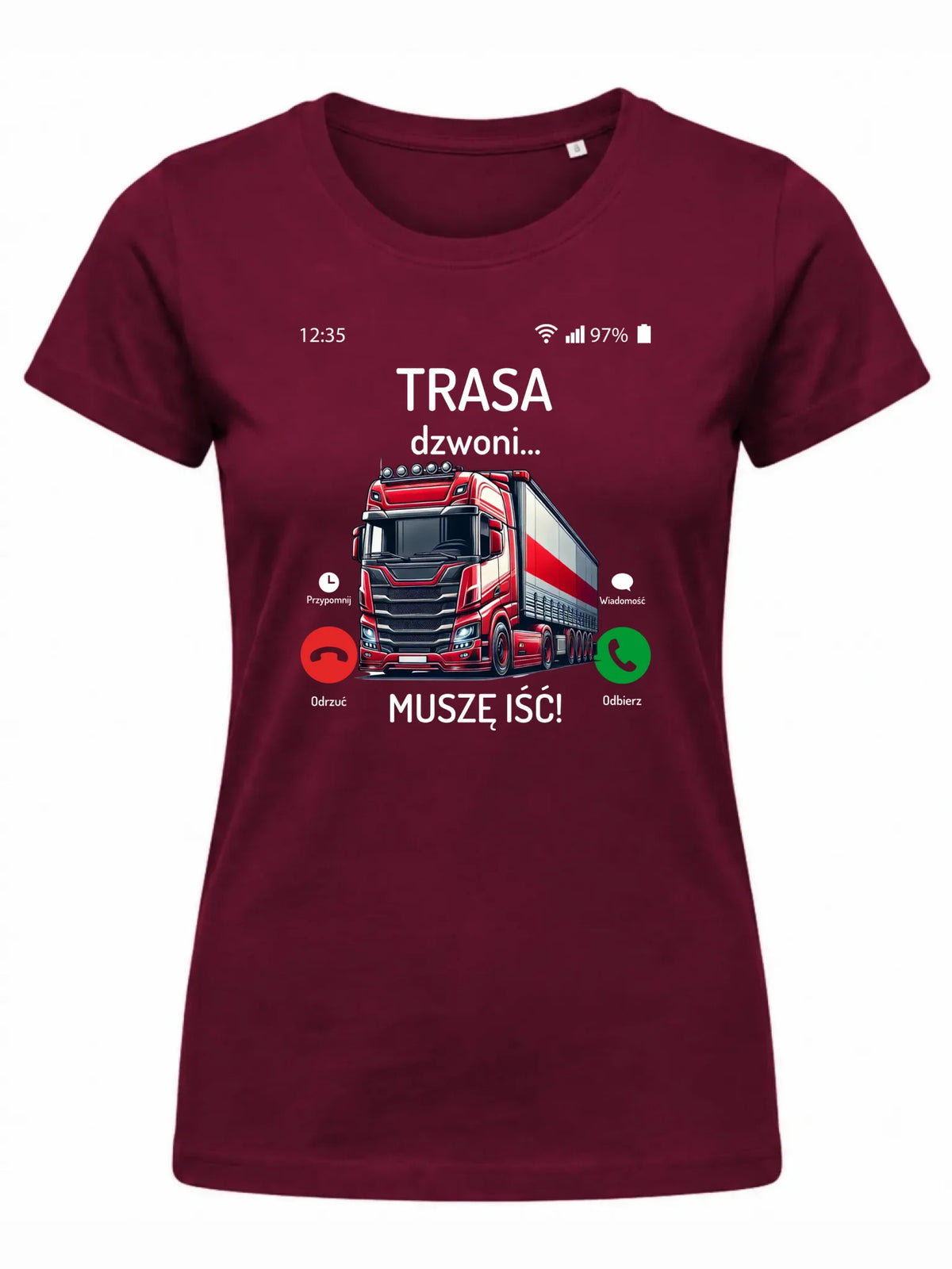 Koszulka damska dla zawodowego kierowcy - Trasa dzwoni muszę iść ZKT03