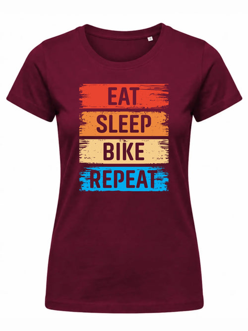 Koszulka damska na rower - Eat sleep bike repeat HR03