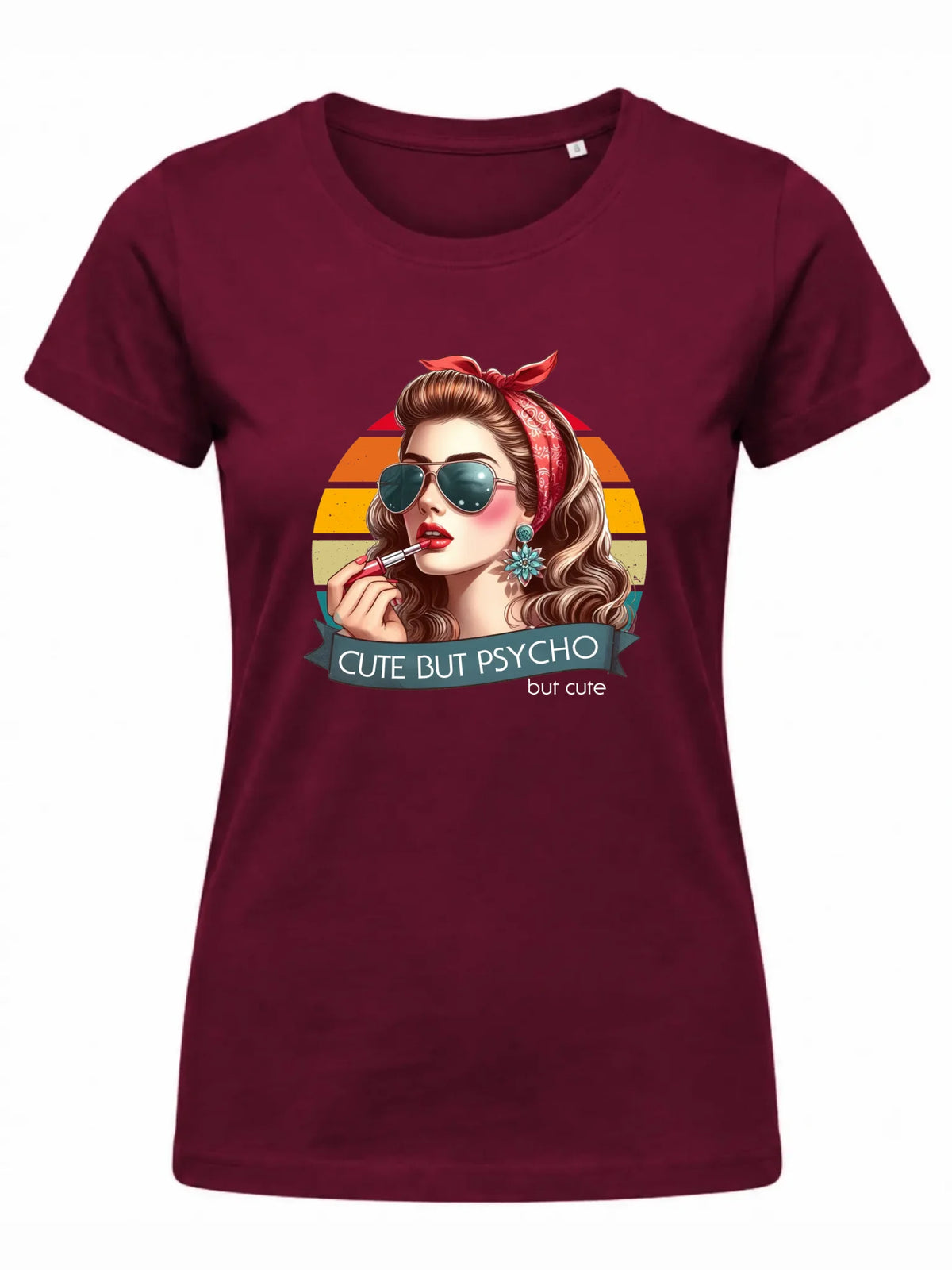 Koszulka damska – Cute but psycho - w stylu retro DZ09
