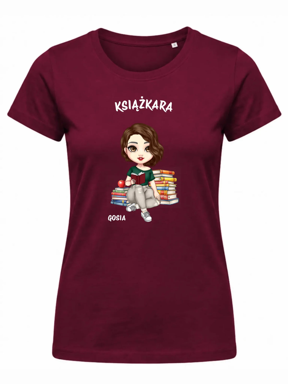 Koszulka damska - Książkara - Prezent dla miłośniczki czytania książek - personalizowana DZ03