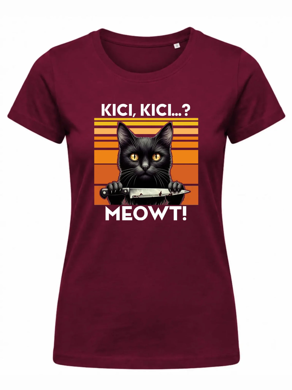 Koszulka damska - Kot z nożem - Kici, kici... MEOWT! HL17