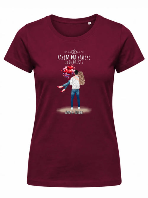 Koszulka damska dla par na rocznicę - Razem na zawsze - personalizowana W14
