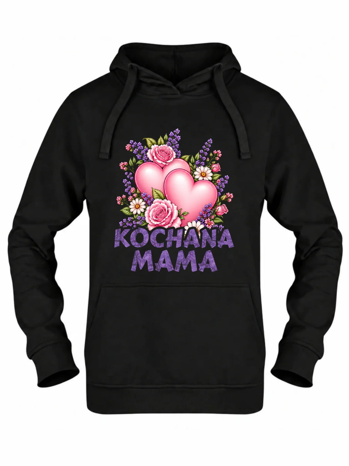 Bluza z kapturem dla mamy - Kochana Mama bukiet z sercem DM46