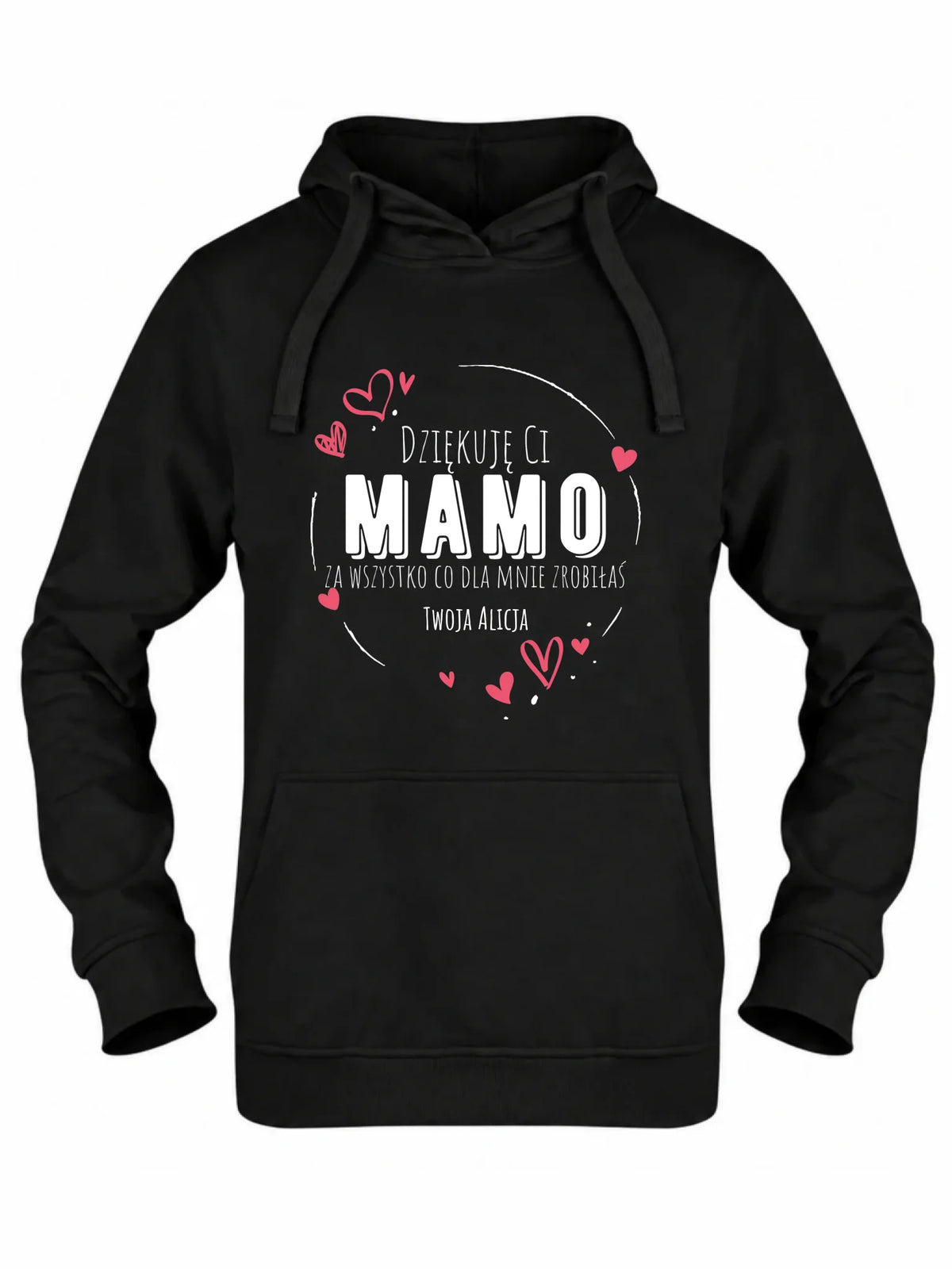 Bluza z kapturem dla mamy - Dziękuję Ci Mamo - personalizowana DM32