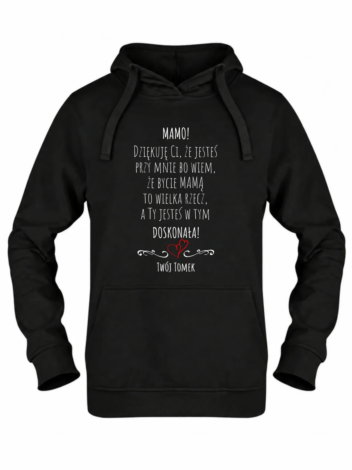 Bluza z kapturem dla mamy z podziękowaniem - Mamo jesteś doskonała - personalizowana DM10