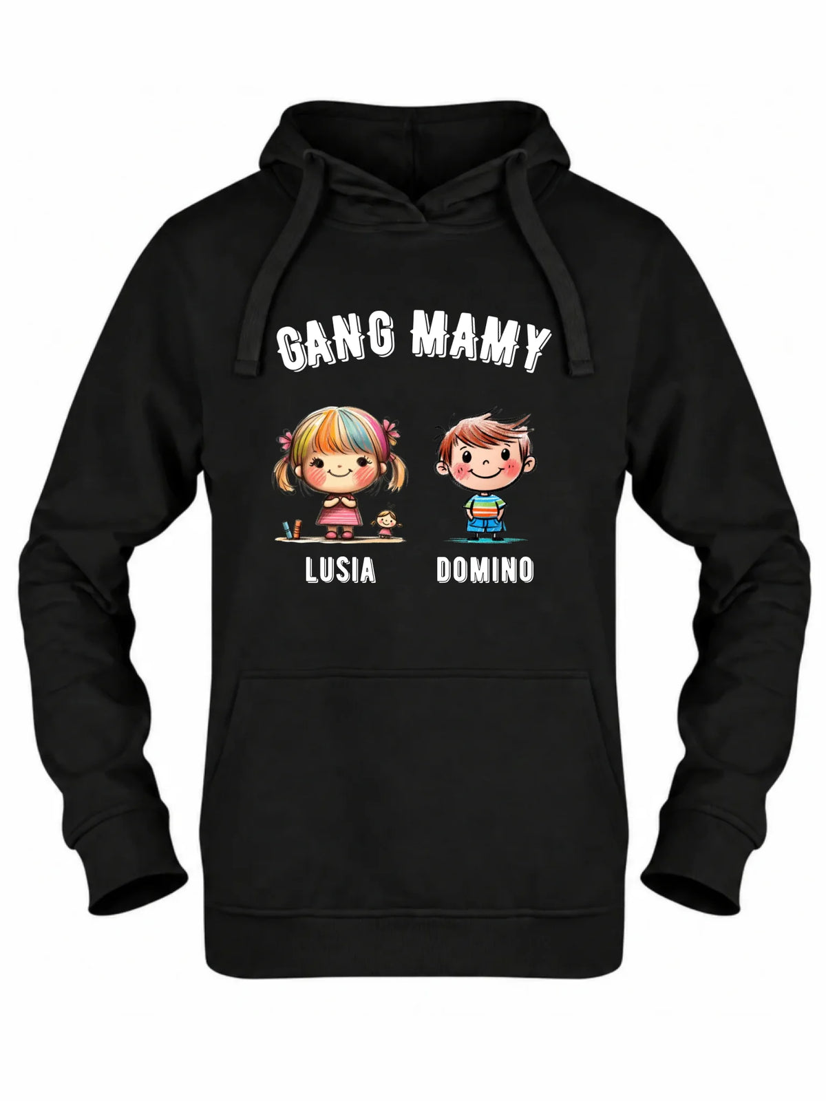 Bluza z kapturem dla mamy z imionami dzieci - Gang mamy - personalizowana DM09