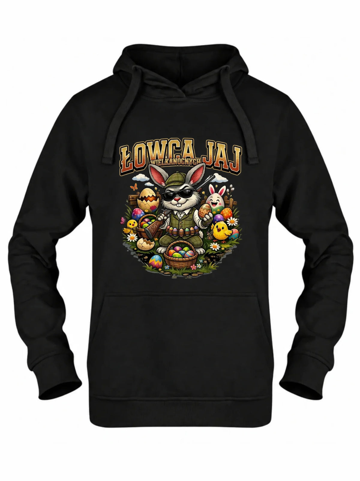 Bluza damska z kapturem wielkanocna - Zając Łowca Jaj WN12