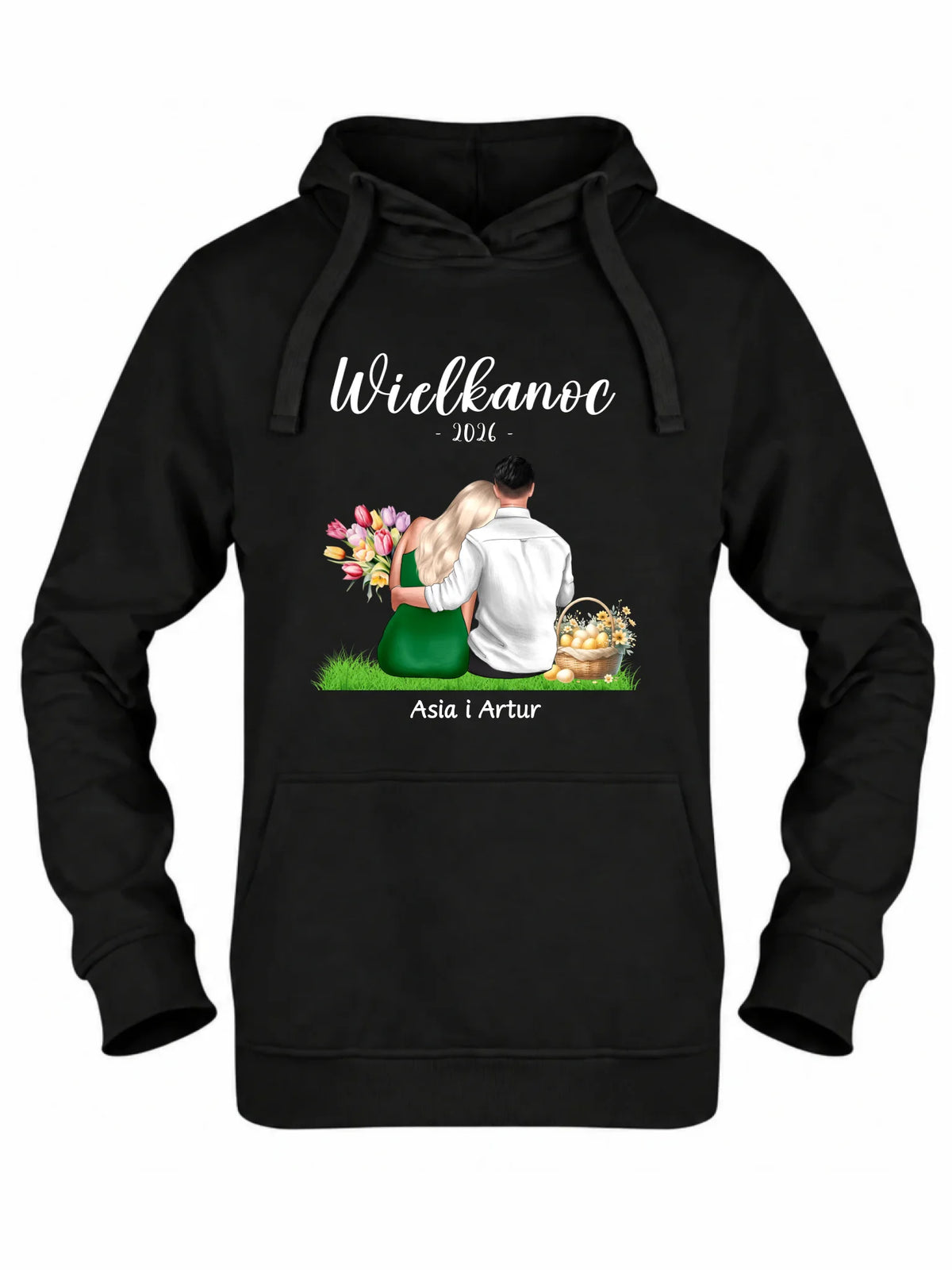 Bluza damska z kapturem na Wielkanoc dla par - personalizowana WN36