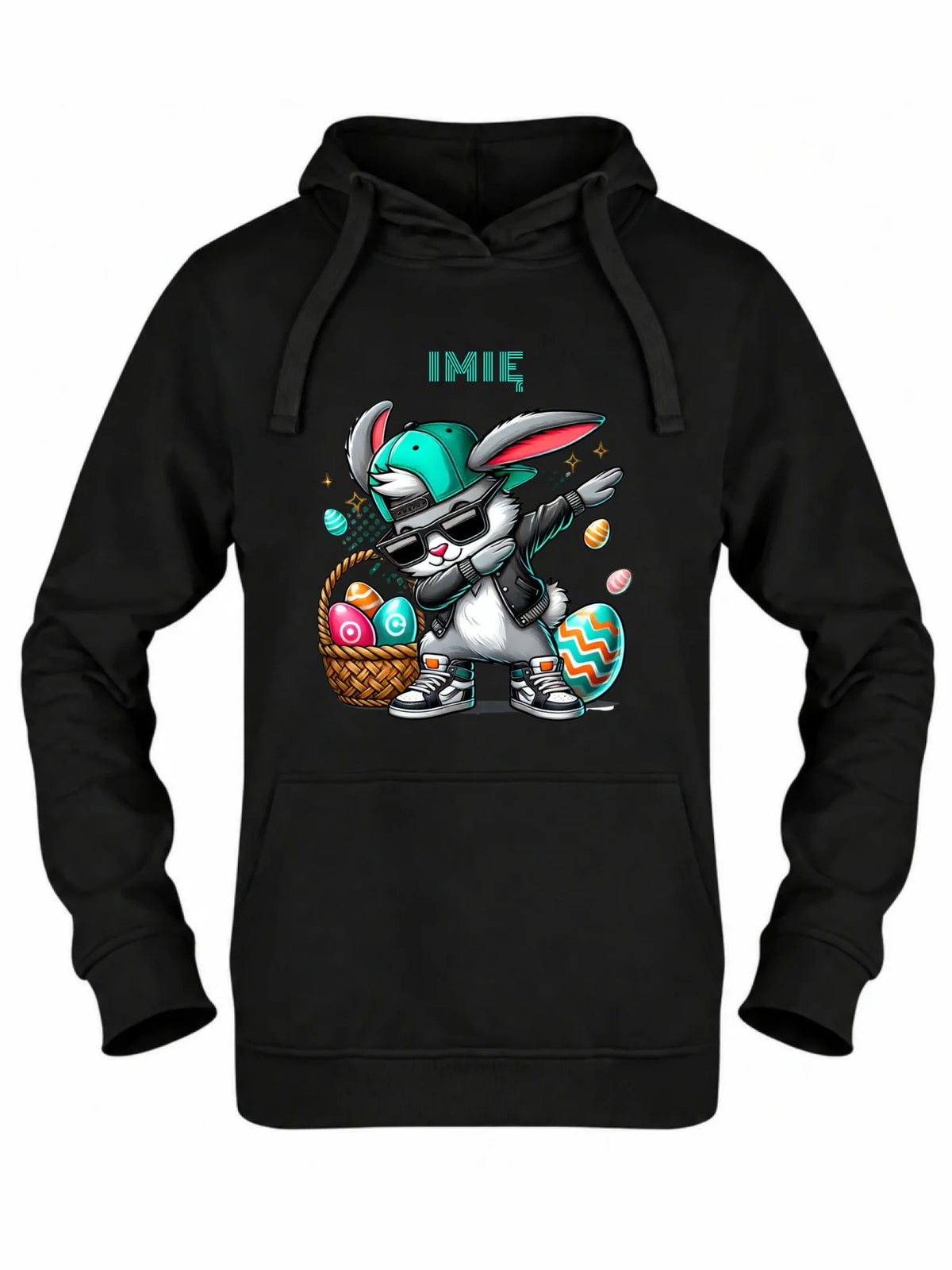 Bluza damska z kapturem wielkanocna - Zajączek Dab dance - personalizowana WN09