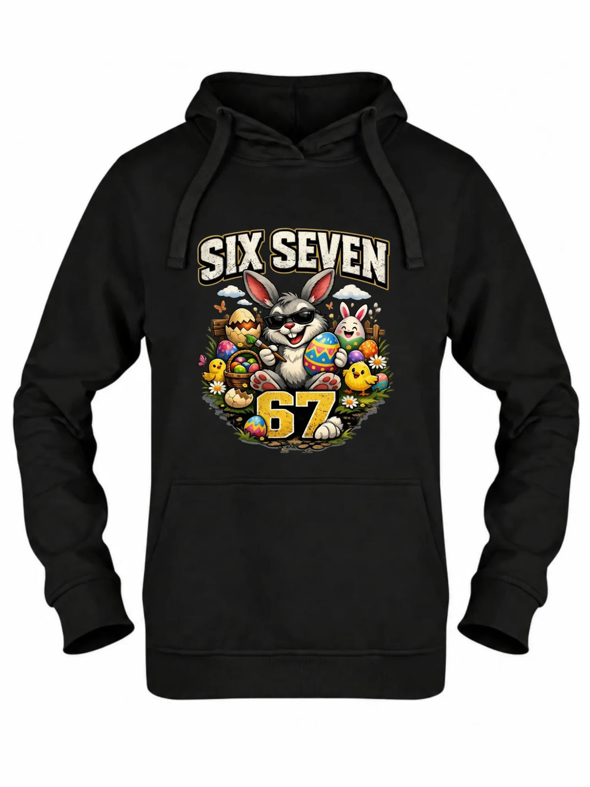Bluza damska z kapturem wielkanocna - Zając Six Seven 67 WN10