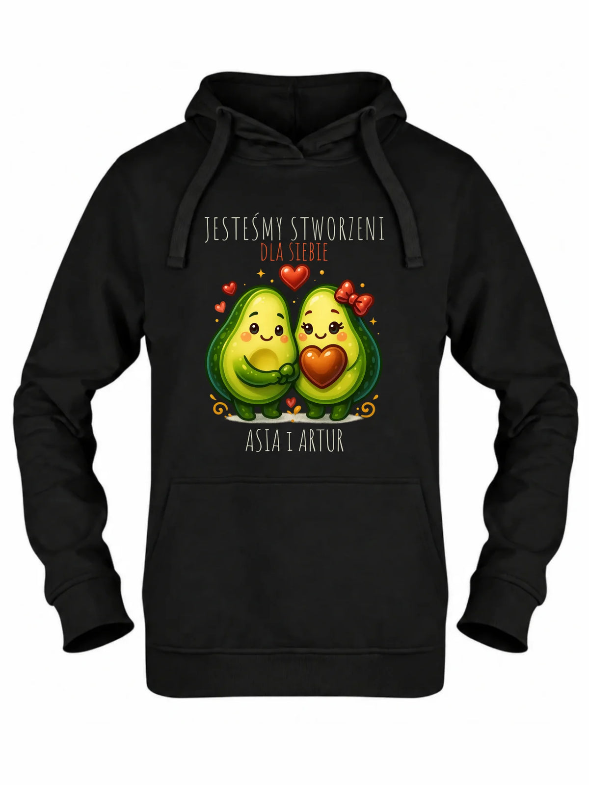 Bluza damska z kapturem - Awokado Stworzeni dla siebie - personalizowana W91