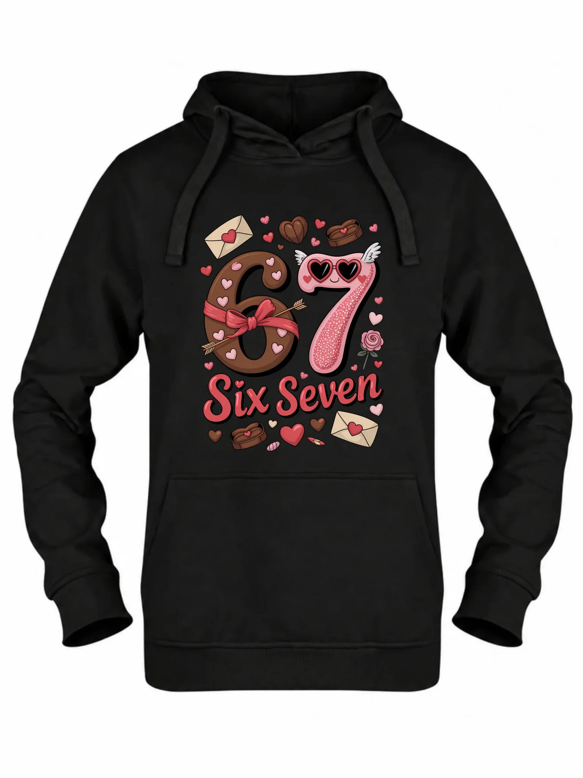 Bluza damska z kapturem - Miłość Six Seven 67 W72