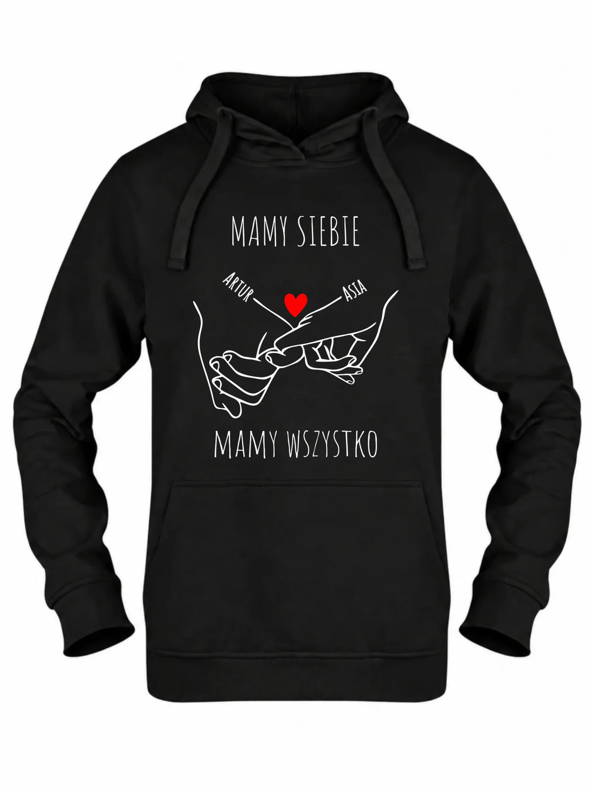 Bluza damska z kapturem - Zaplecione ręce mamy siebie mamy wszystko - personalizowana W63