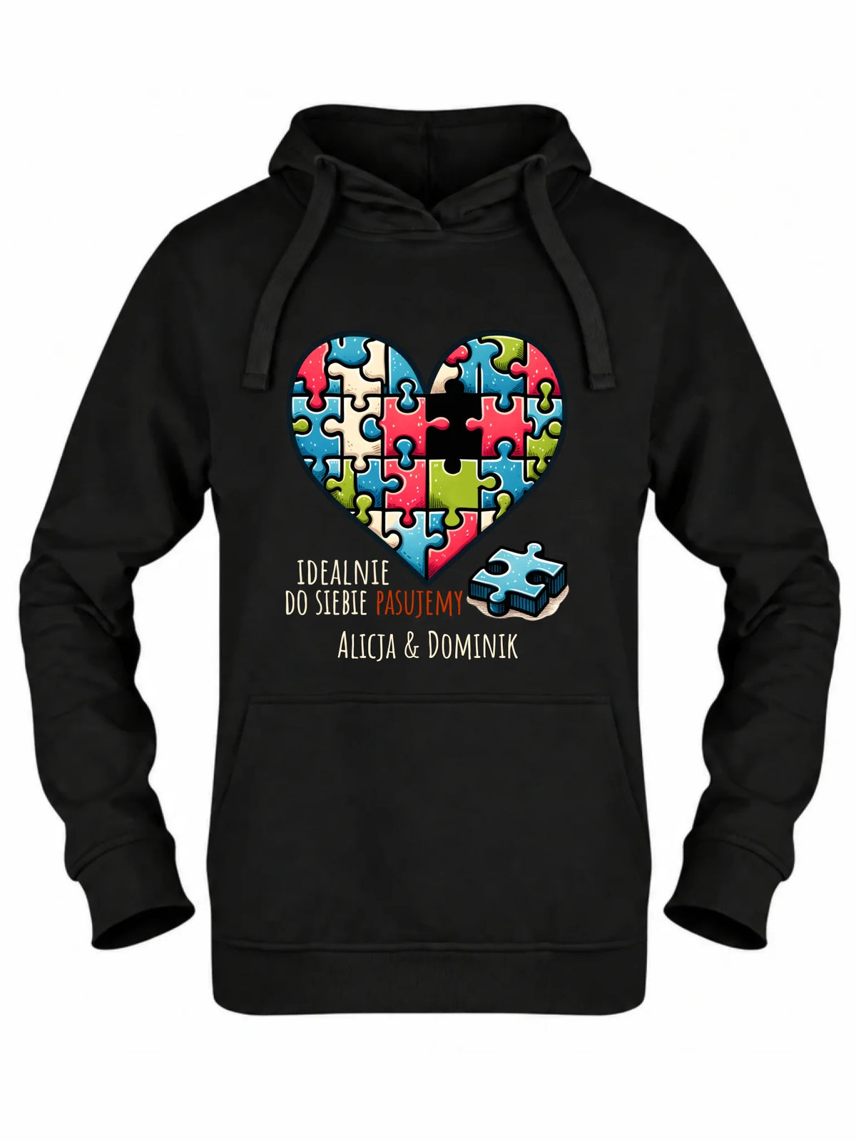 Bluza damska z kapturem - Idealnie do siebie pasujemy - personalizowana W44