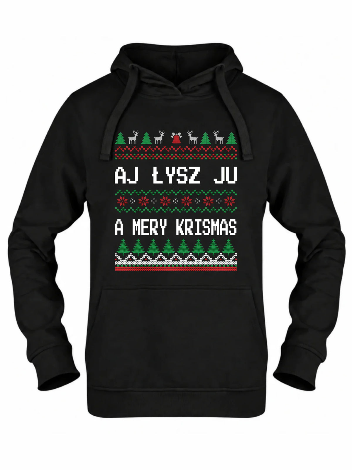 Bluza damska z kapturem świąteczna - Aj łysz ju a mery krismas BN12