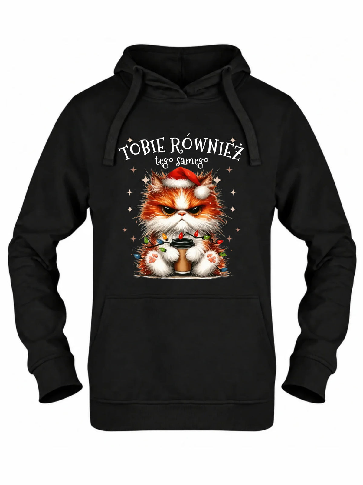 Bluza damska z kapturem świąteczna - Grumpy Cat Tobie również tego samego BN32
