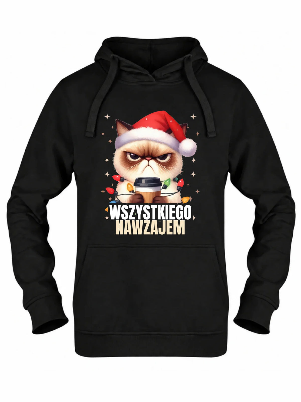 Bluza damska z kapturem świąteczna - Grumpy Cat Wszystkiego nawzajem BN33
