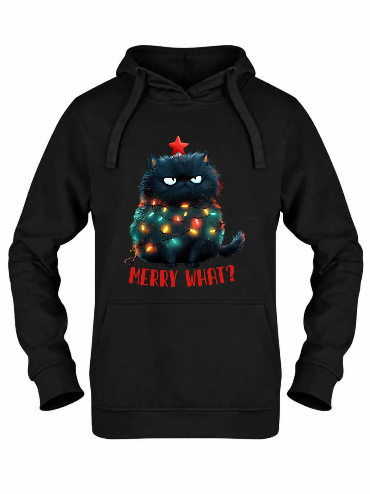 Bluza damska z kapturem świąteczna - Grumpy Cat Merry what? BN37