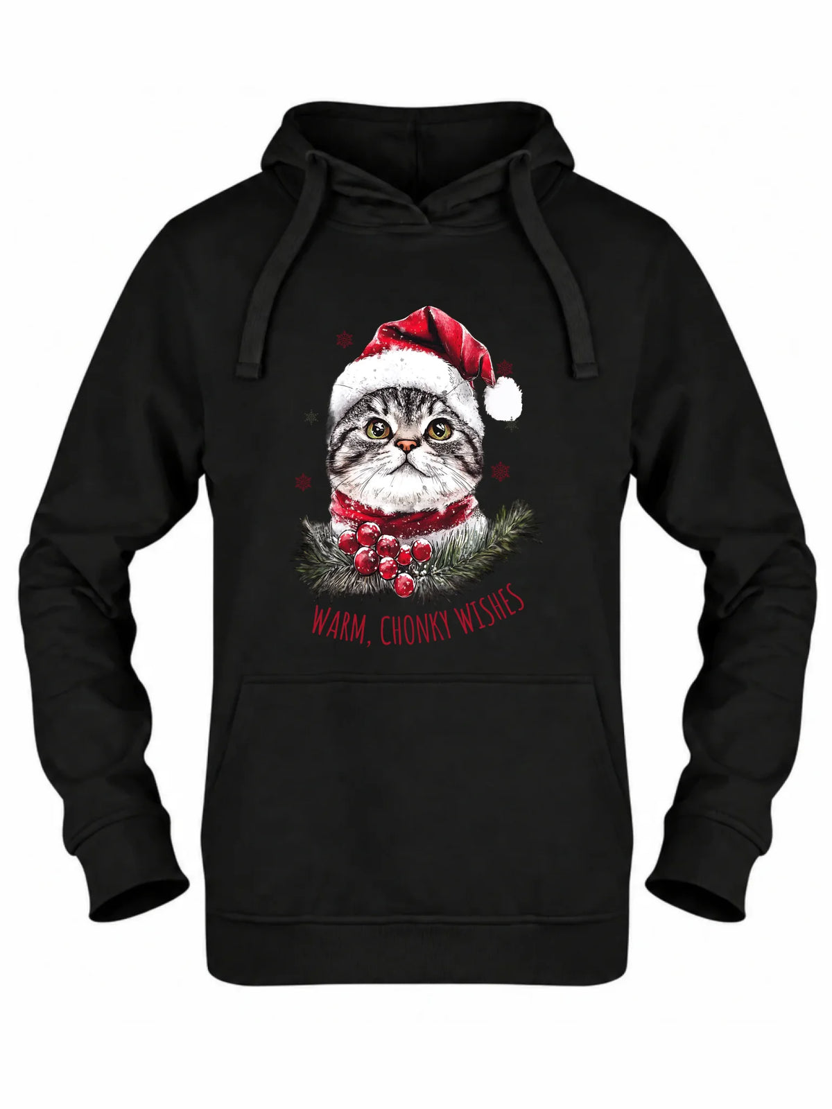Bluza damska z kapturem świąteczna - Warm, Chonky Wishes BN36