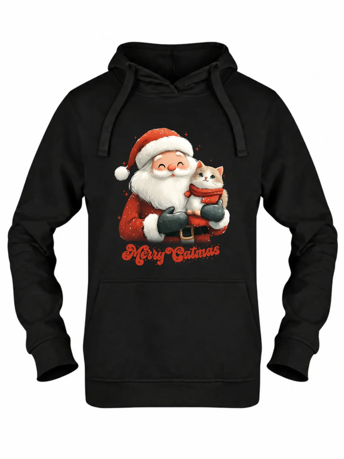 Bluza damska z kapturem świąteczna - prezent dla kociary - Merry Catmas BN38