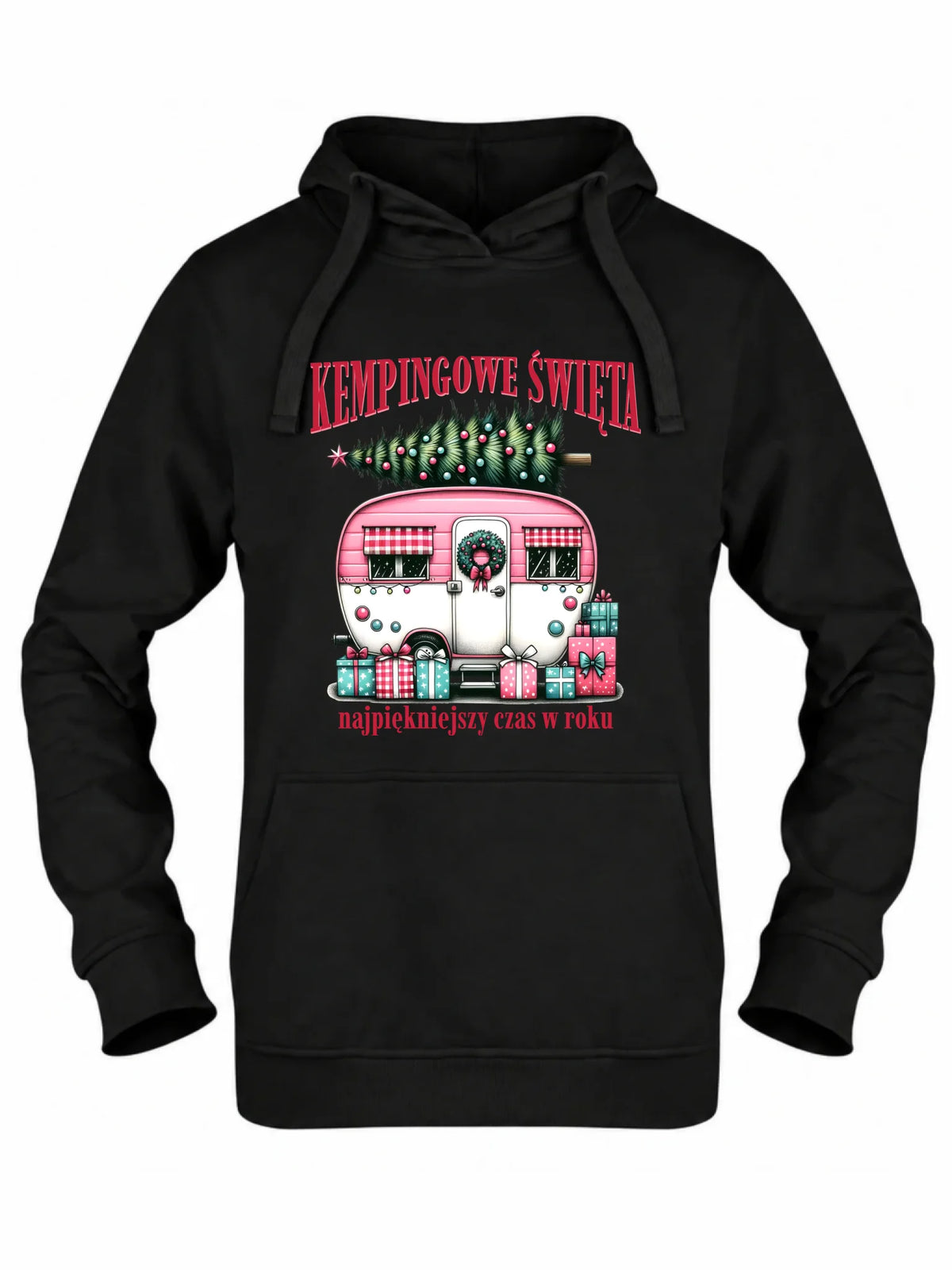 Bluza damska z kapturem świąteczna - Kamper Kempingowe Święta BN40