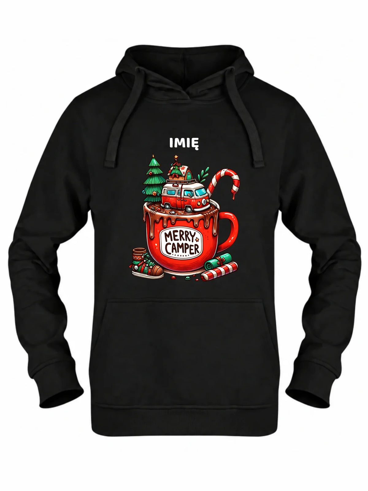 Bluza damska z kapturem świąteczna - Kamper Merry Camper - personalizowana BN43