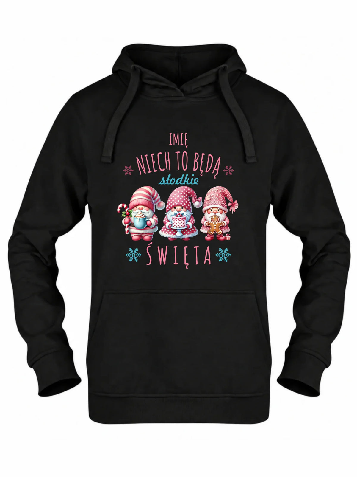 Bluza damska z kapturem świąteczna - Skrzaty Słodkie Święta - personalizowana BN57