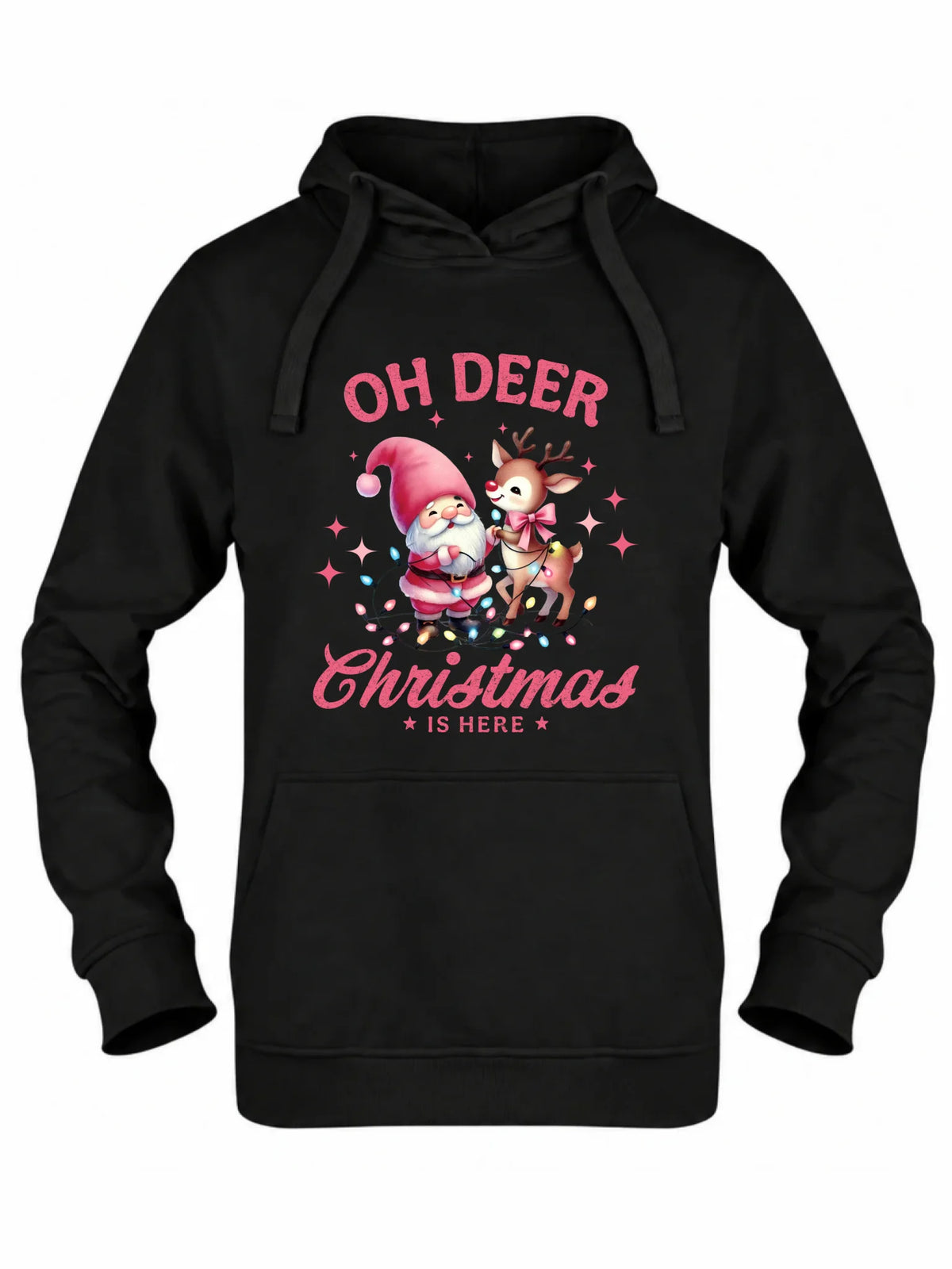 Bluza damska z kapturem świąteczna - Oh deer Christmas is here BN59