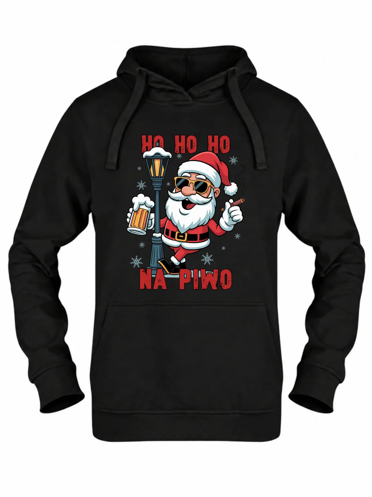Bluza damska z kapturem świąteczna - Mikołaj Ho ho ho na piwo BN64