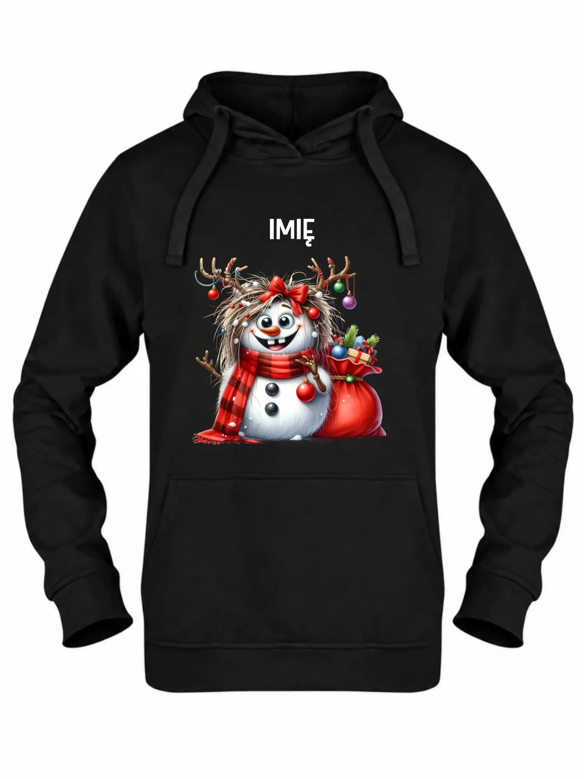 Bluza damska z kapturem świąteczna - Bałwanek - personalizowana BN70