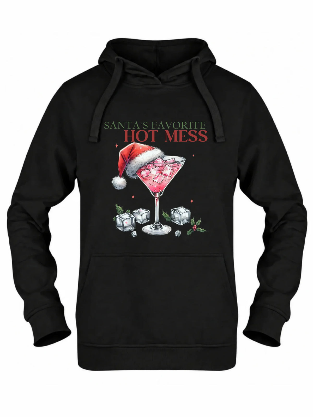 Bluza damska z kapturem świąteczna - Santa's favorite hot mess BN75