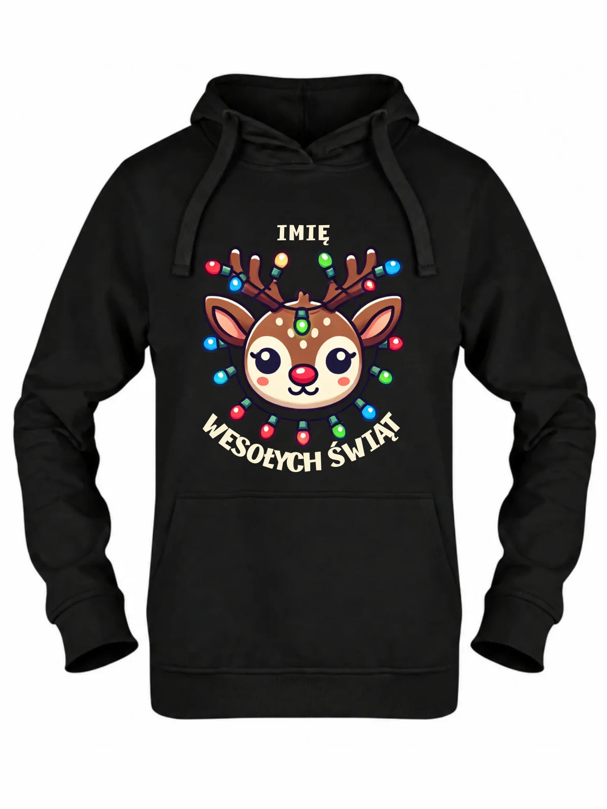 Bluza damska z kapturem świąteczna - Renifer Wesołych Świąt - personalizowana BN72