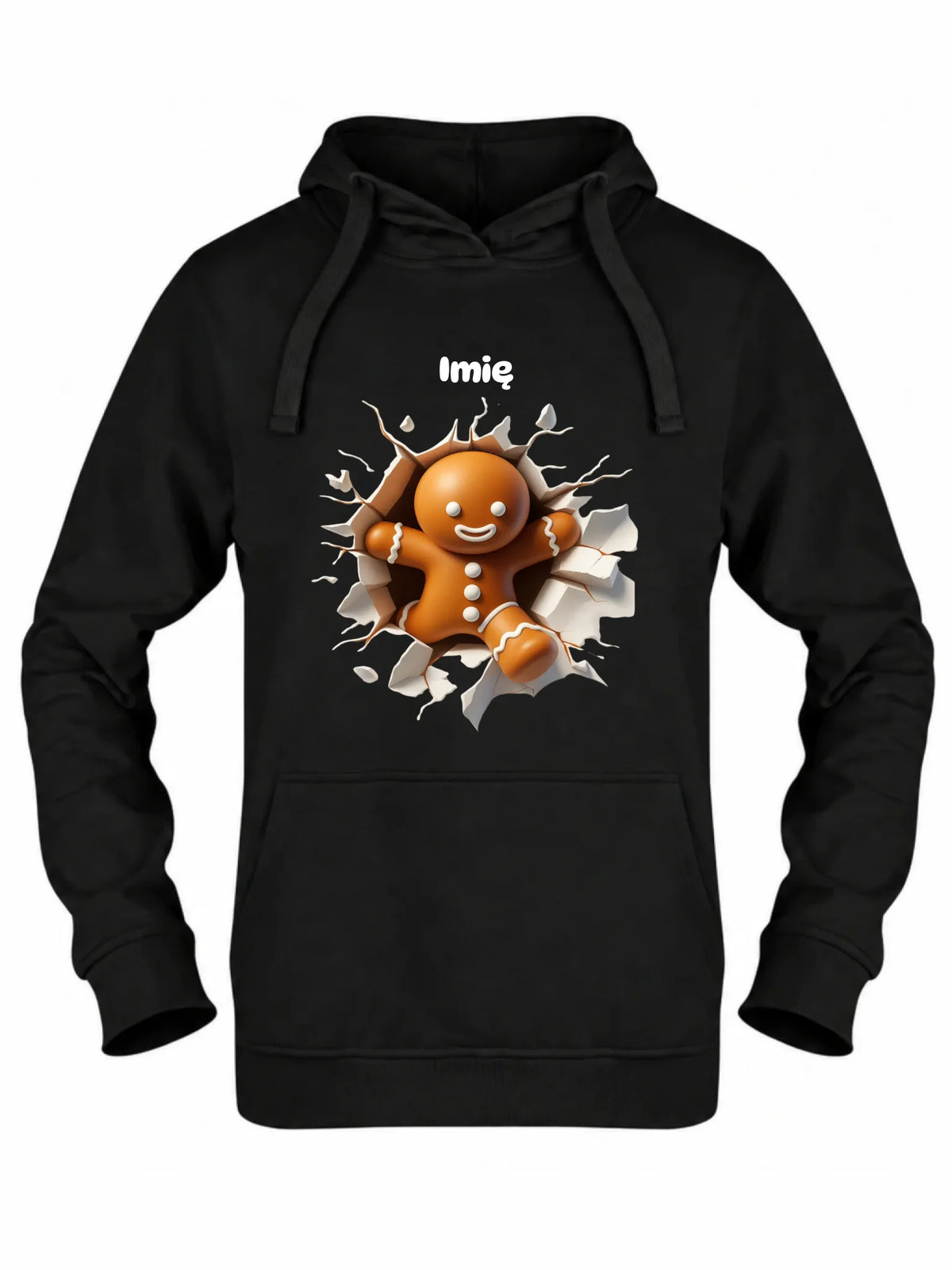 Bluza damska z kapturem świąteczna - Pierniczek 3D - personalizowana BN81