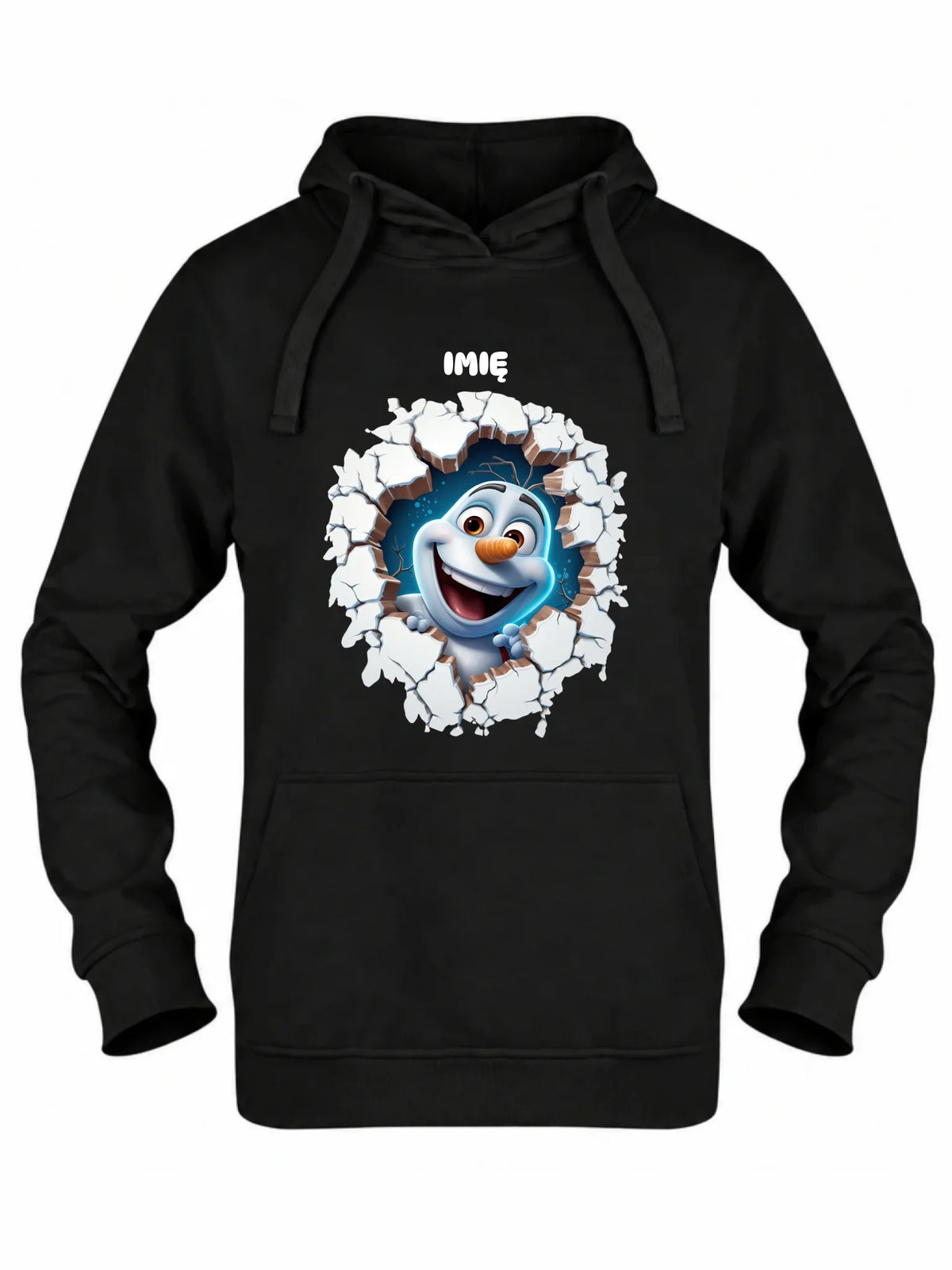 Bluza damska z kapturem świąteczna - Bałwan 3D - personalizowana BN84
